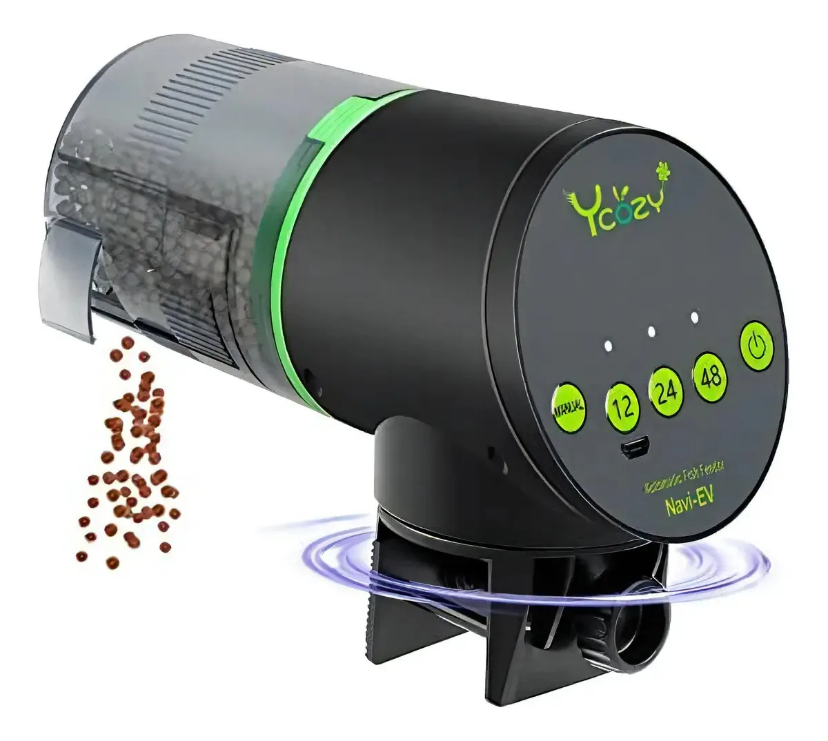 Ycozy Alimentador Automático De Peixes Recarregável Com Cabo USB À Prova De Umidade Alimentador Inteligente Elétrico De Peixes/Tartarugas Para Aquário E Tanque De Peixes Com Temporizador Inteligente