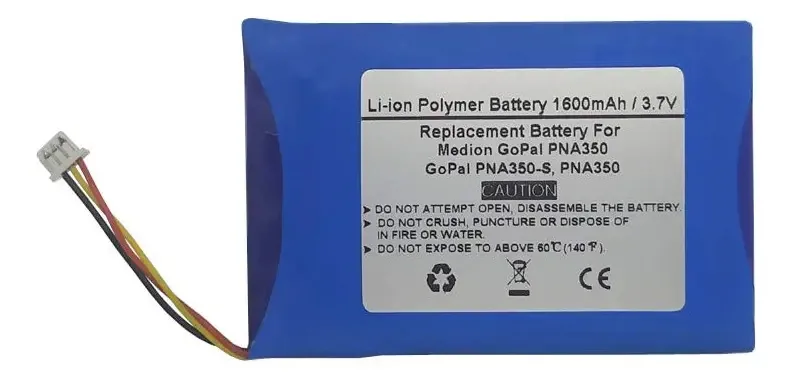 Bateria de reposição para o navegador GPS Medion Gopal Pna350