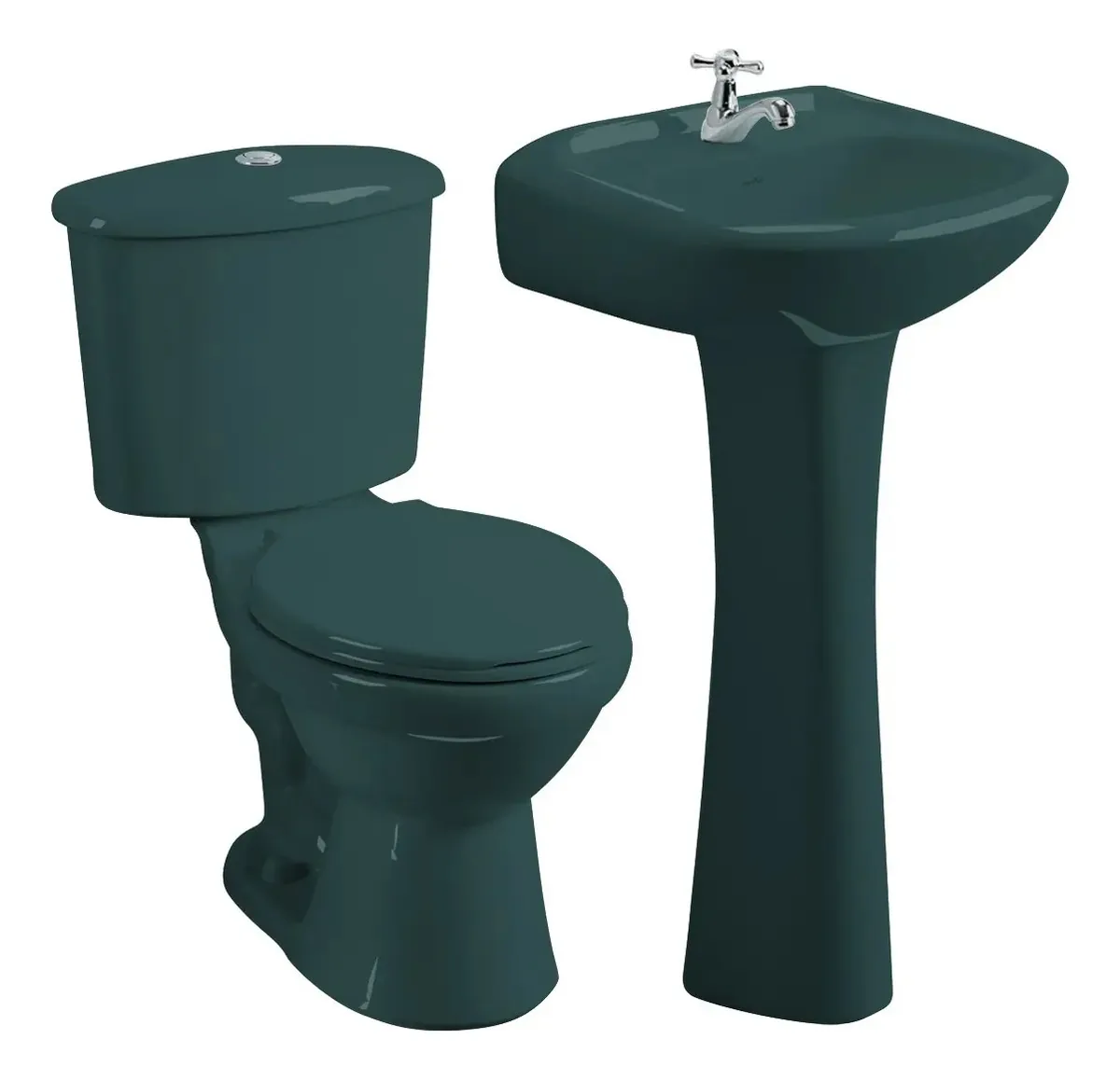 Banheiro verde escuro Evolution Teal Edesa