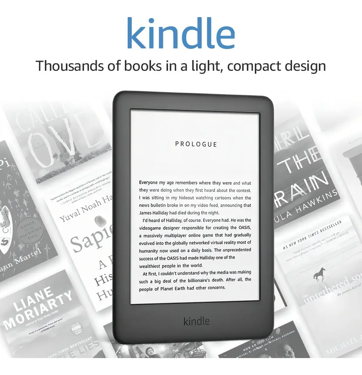 Amazon J9G29R E-Reader preto com tela de 8 polegadas