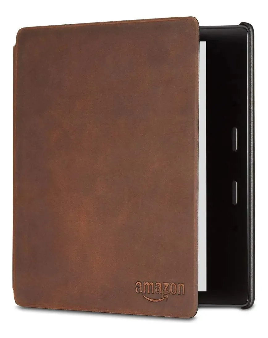 Capa de Couro Premium para Kindle Oasis, Cor Rústica