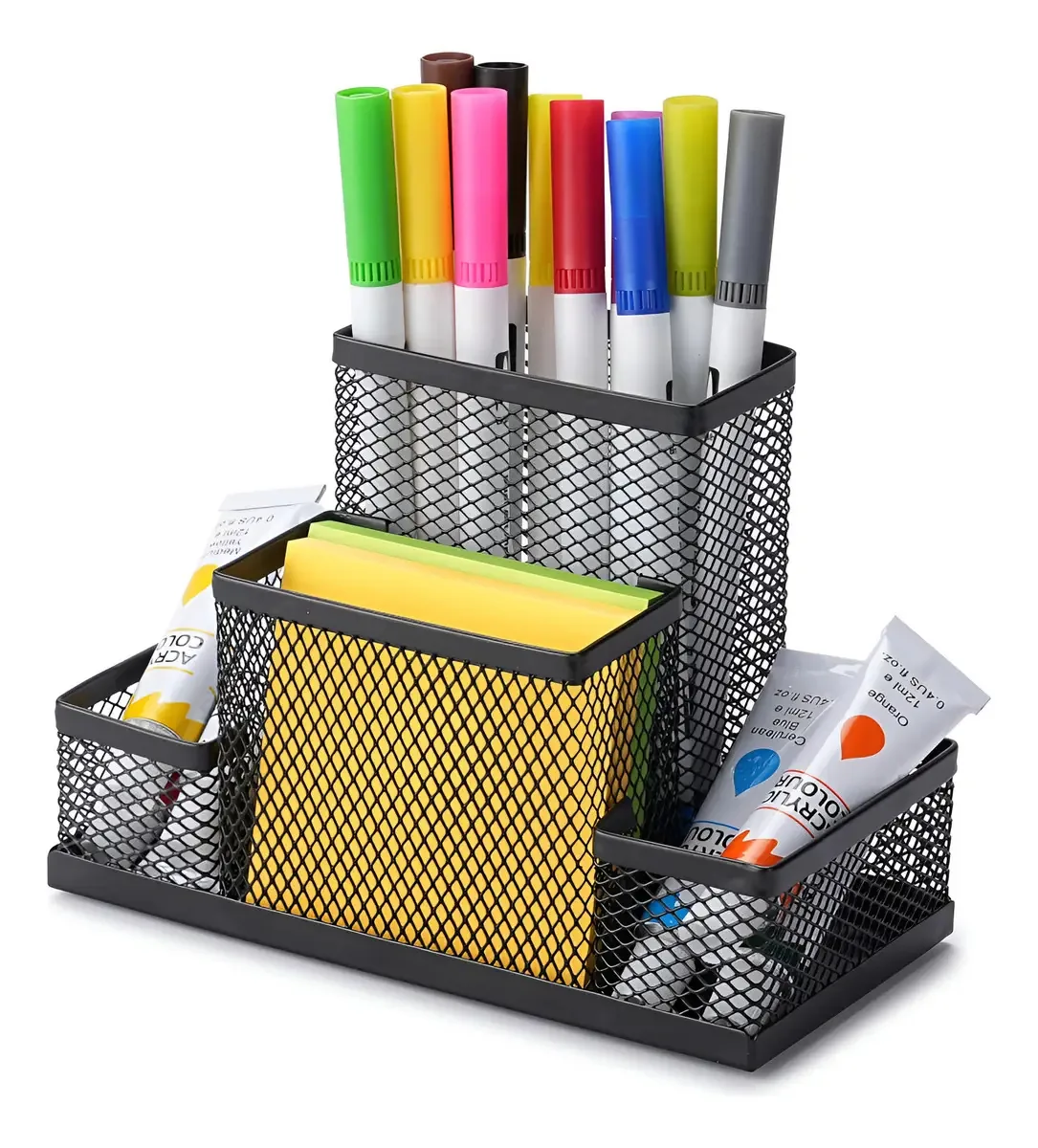 Porta-canetas e organizador de mesa em malha