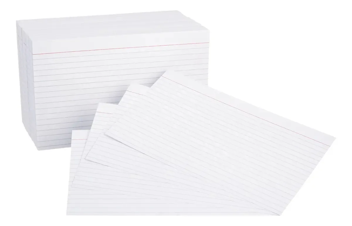 Cartões De Notas Listras Brancas 12.7 X 20.3 Cm 500 Unidades