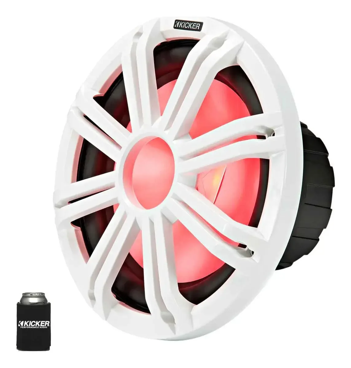 Caixa de Som Kicker LED Branca - Som Potente e Estilo Moderno