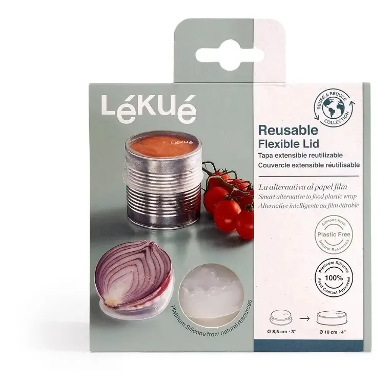 2 tampas extensíveis reutilizáveis, silicone, 8,5 cm Lékué