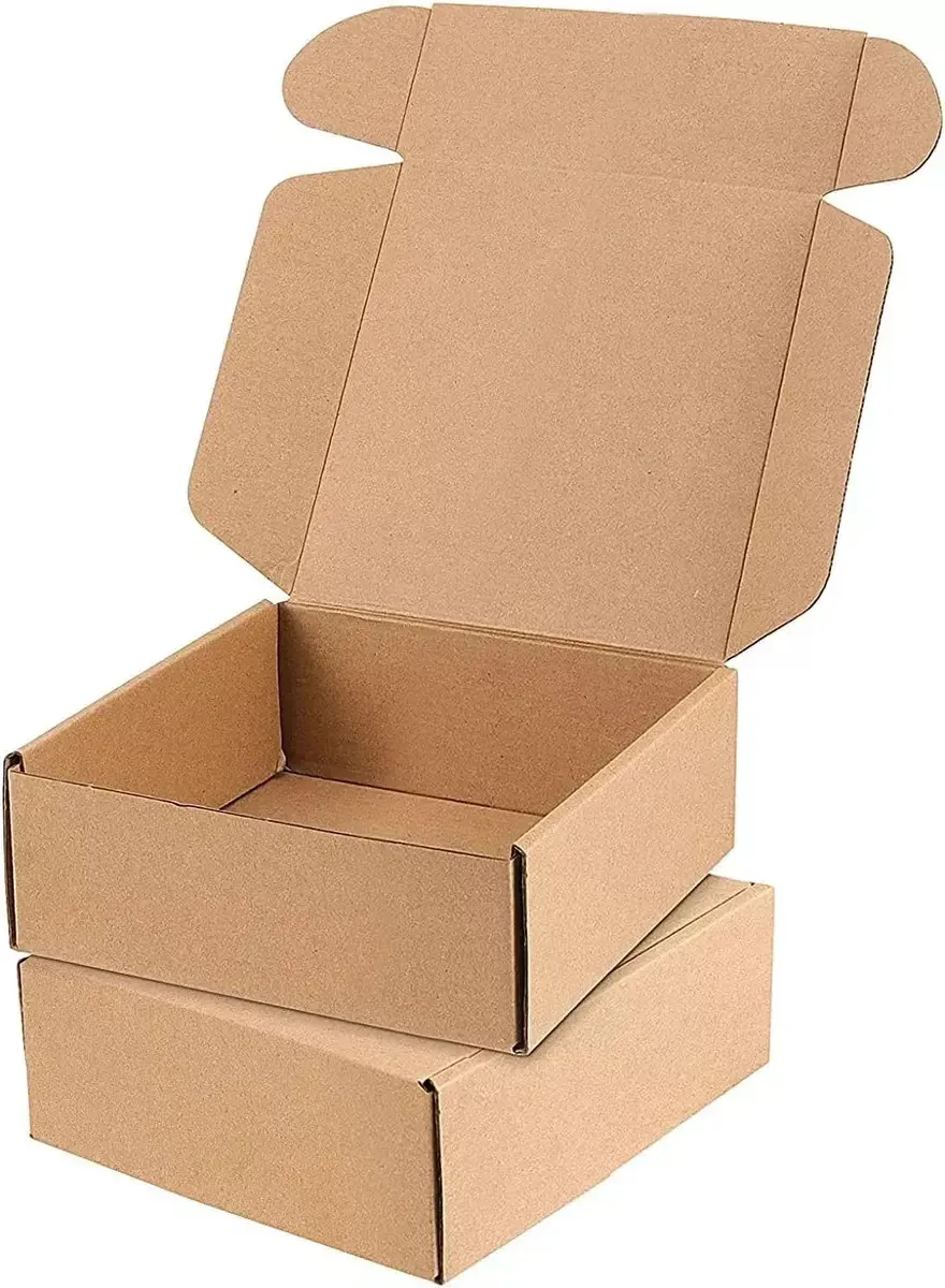 Caixa de papelão Stendy, hambúrgueres, hambúrgueres, embalagem de entrega, pacote descartável em marrom claro, X100 unidades