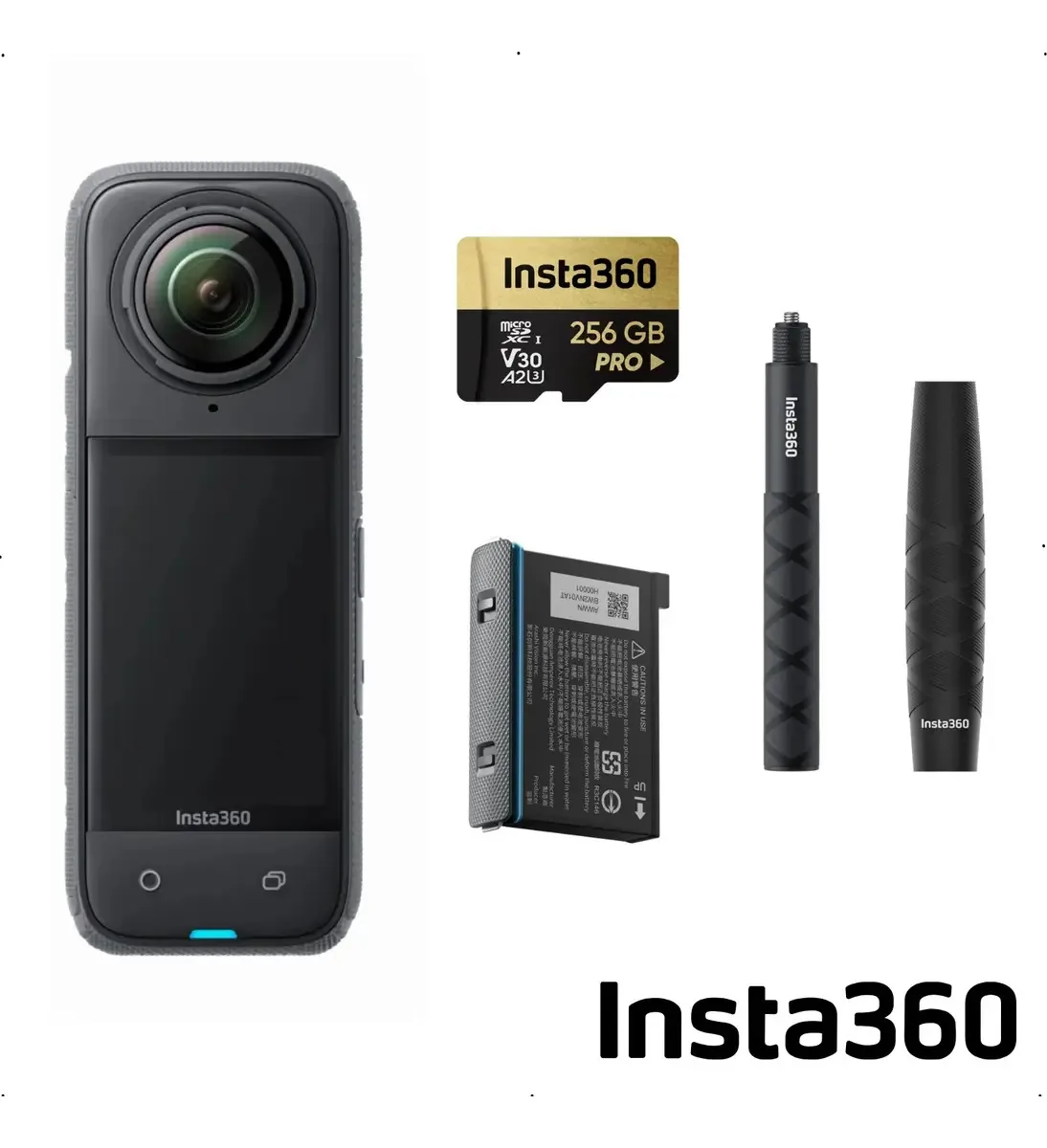 Câmera De Ação Insta360 X4 Kit Starter Bundle Bastão Sd256gb