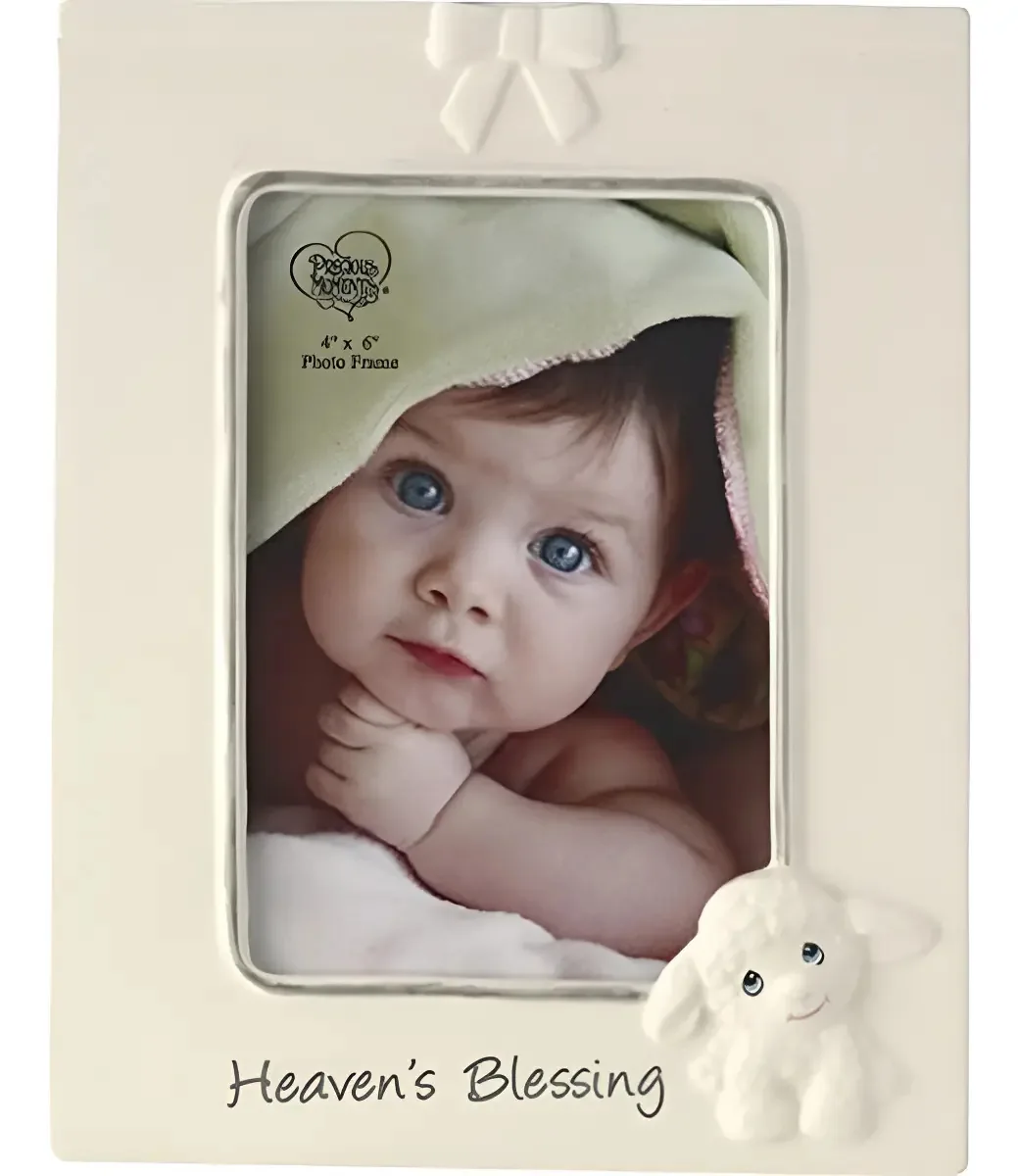 Precious Moments Heaven's Blessings - Porta-retratos (cerâmica), Design de Cordeiro