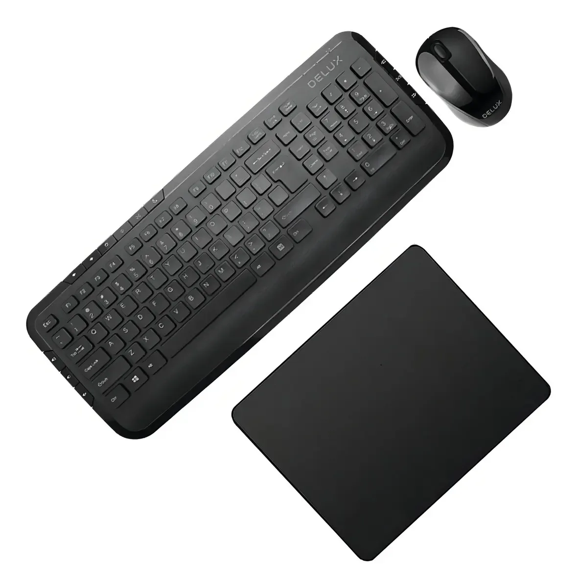 Teclado multimídia Combo Delux Slim + mouse + pad Mouse S Mouse Teclado preto