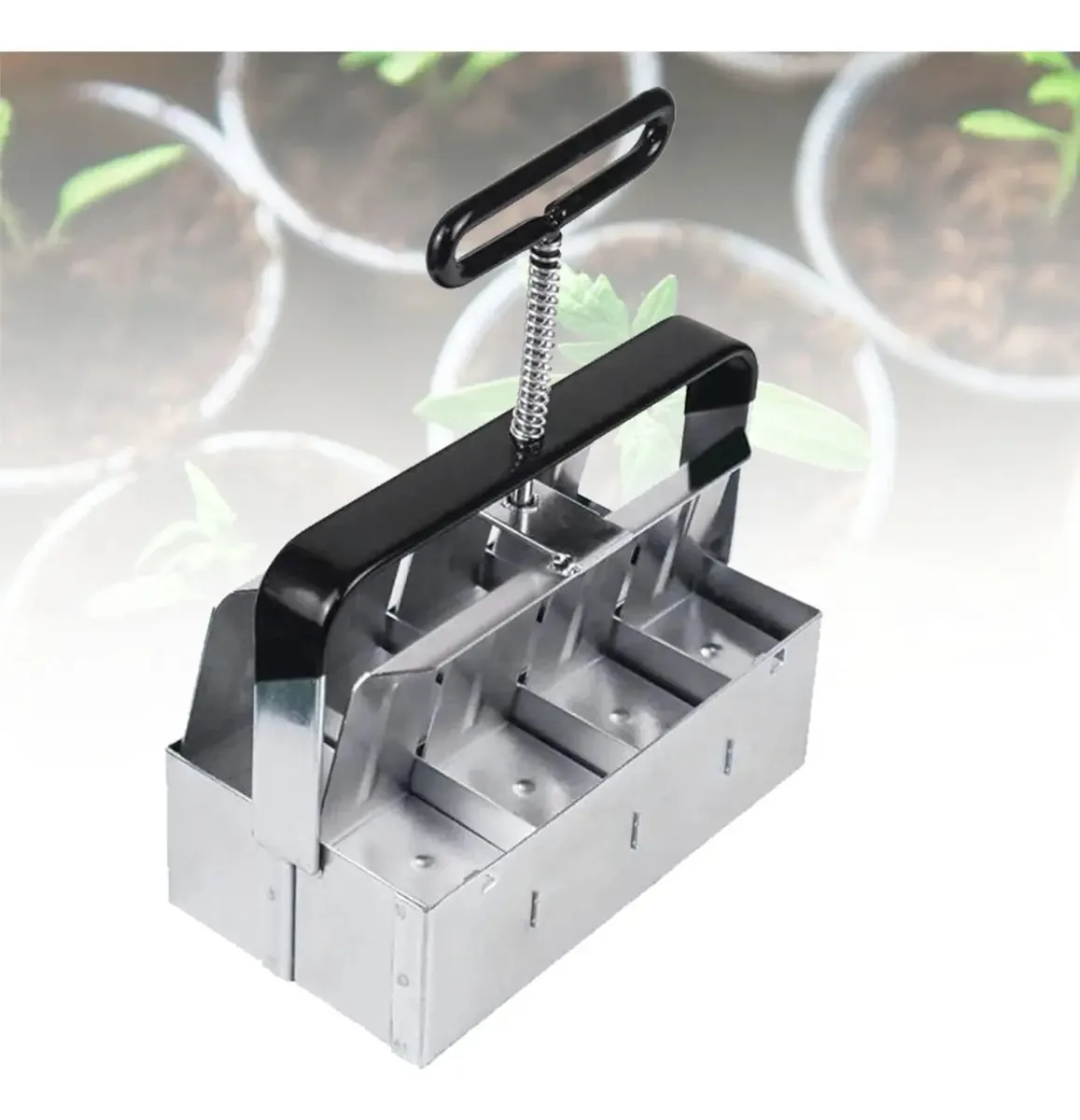 Chcoml Bloqueador Manual de Solo Quádruplo, Ferramenta de Cultivo de Plantas Bloqueador de Solo Manual para Jardim, Estufa, Viveiro, Transplante de Plantas