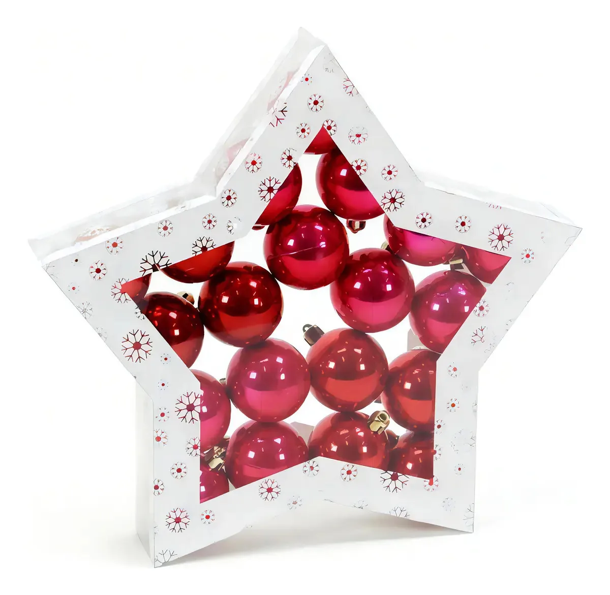 Esferas de Natal de pérolas vermelhas e rosa 20 esferas