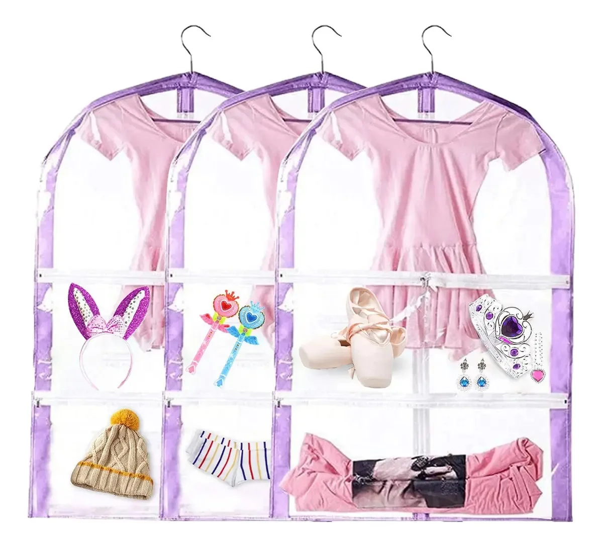 Bolsa de roupa infantil transparente