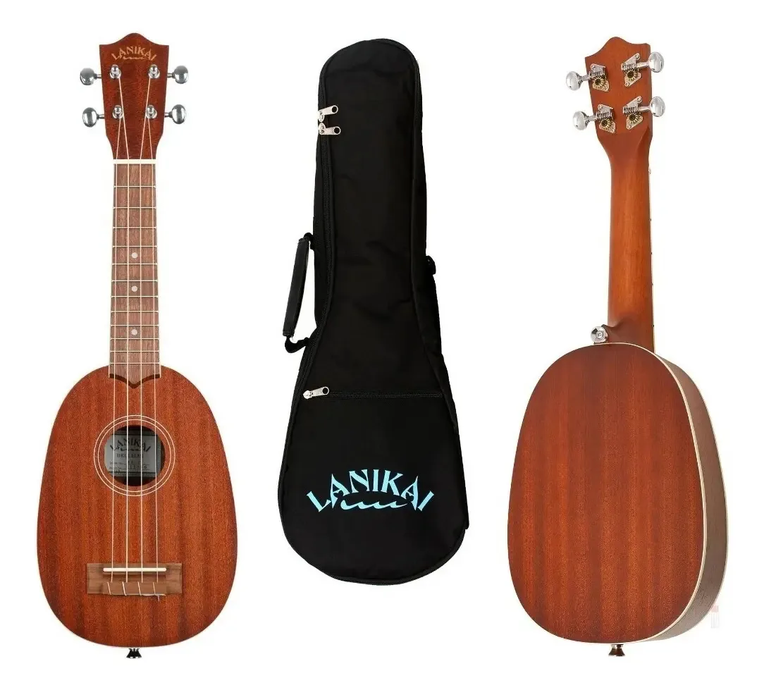 Ukulele Lanikai Ukulele Tamanho Soprano Abacaxi Ma-p Capa colorida com acabamento natural
