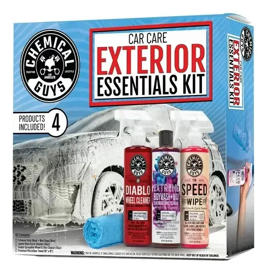 Kit de artigos essenciais para uso externo Chemical Guys Car Care, 4 unidades