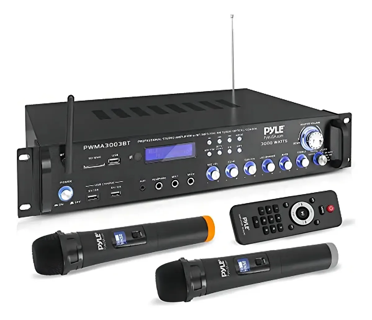 Alto-falante híbrido Bluetooth Pyle 3000w - pré-amplificador alto