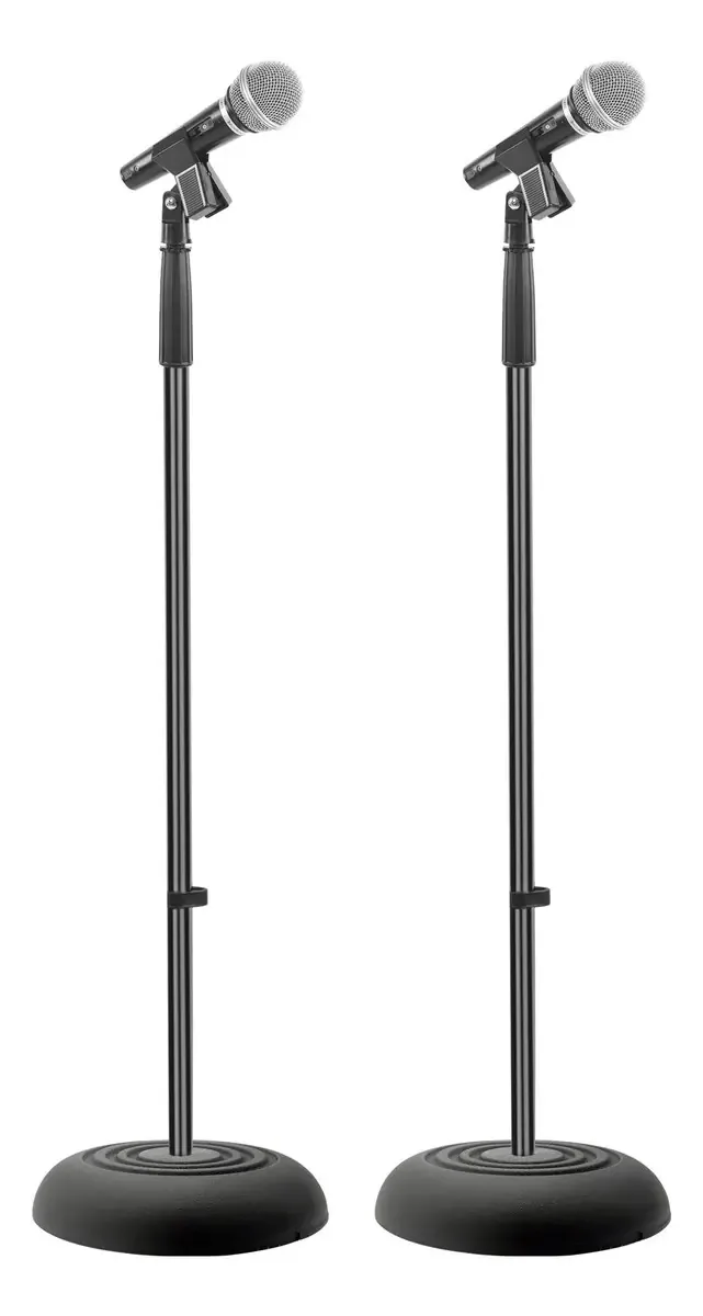 Kit 2 Suportes Pedestal Pyle Para Microfone Altura Ajustável Preto