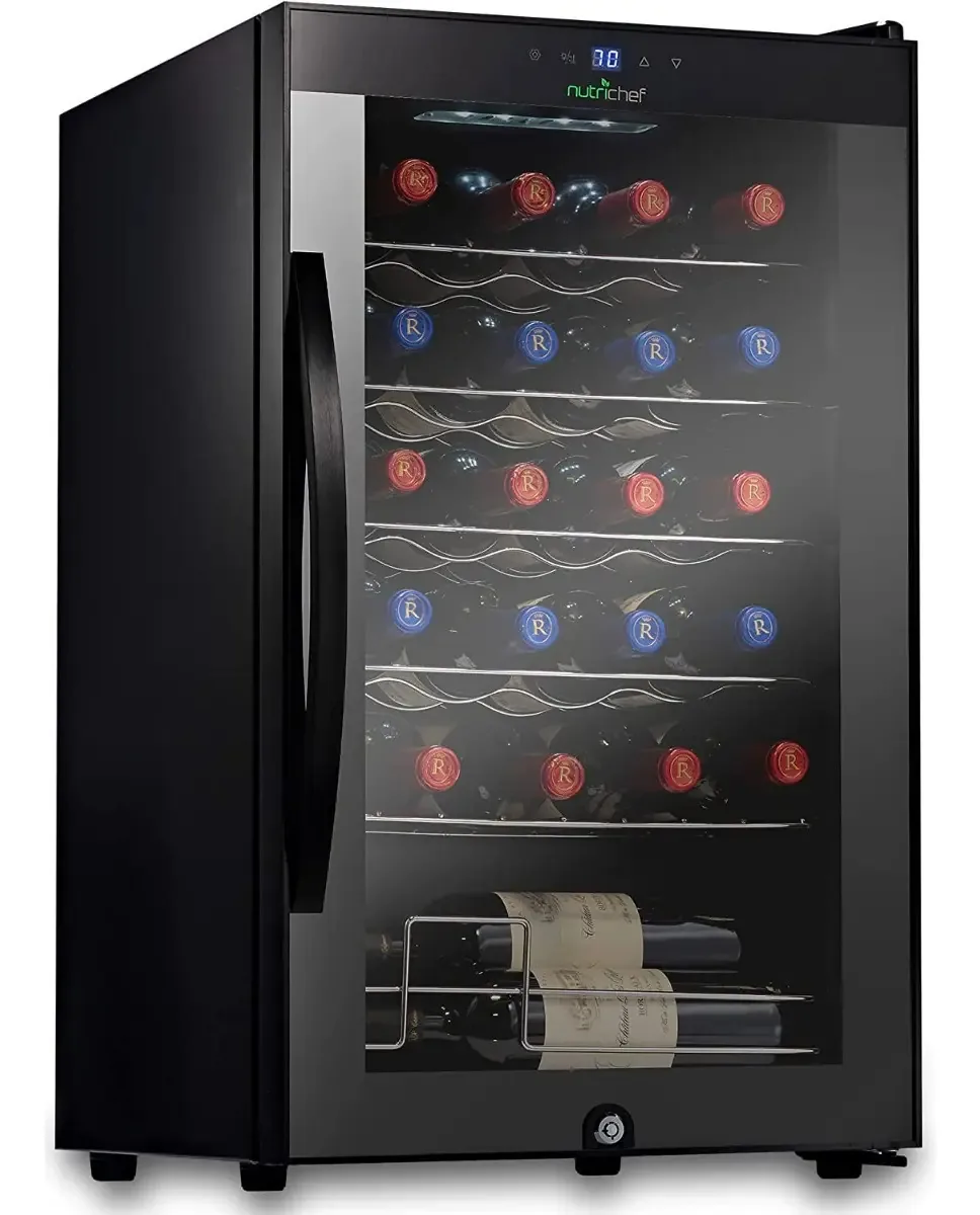 Cava de vinho refrigerada Nutrichef Pkcwc242 24 garrafas Bk