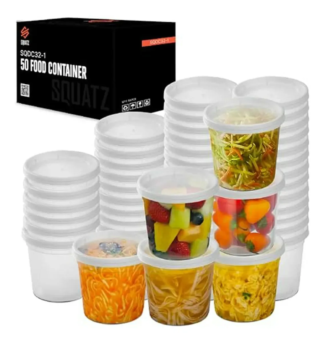 Recipiente para alimentos microndável Squatz Oz com tampas, ideal