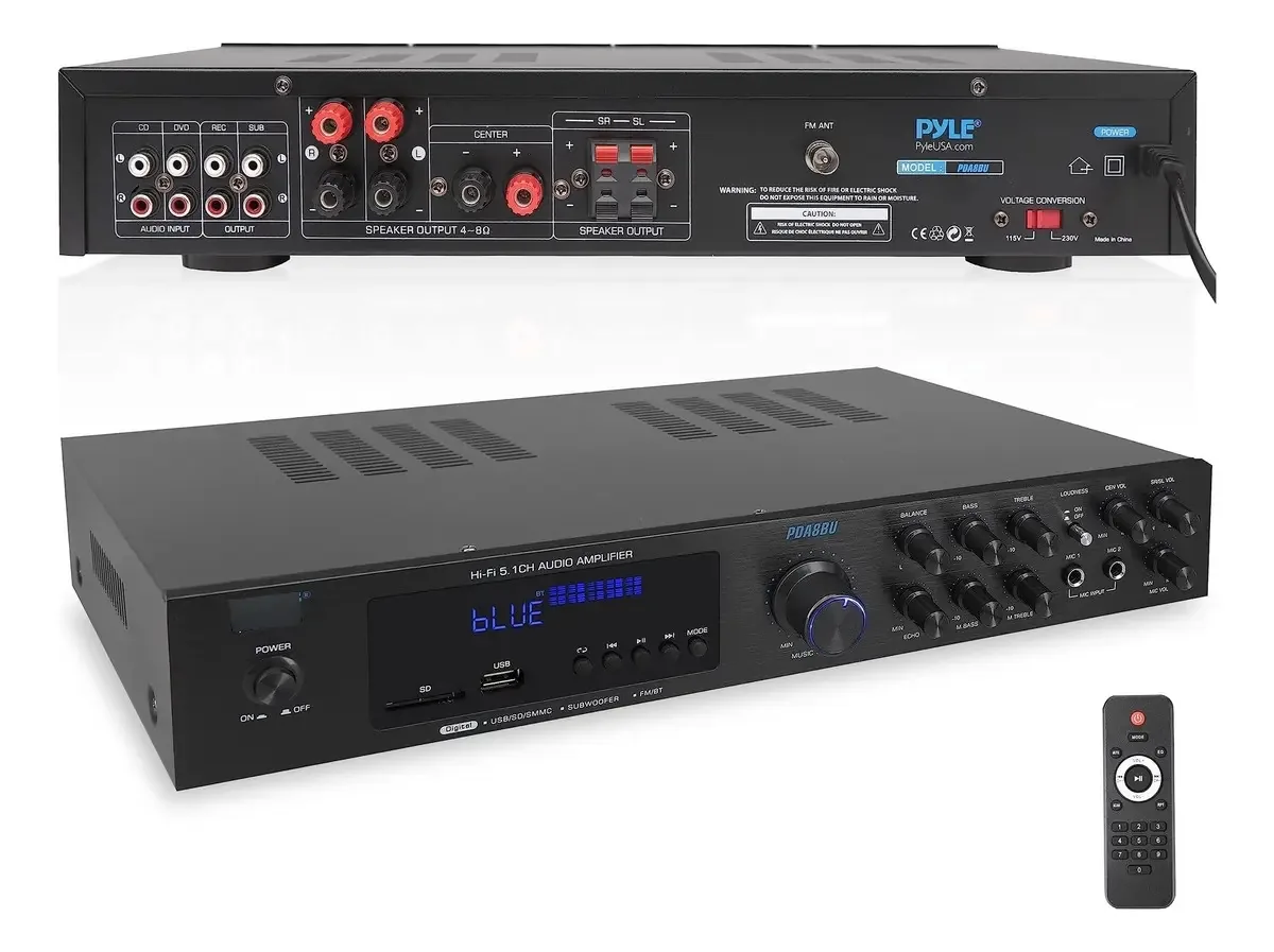 Amplificador de áudio Bluetooth sem fio Pyle, amplificador