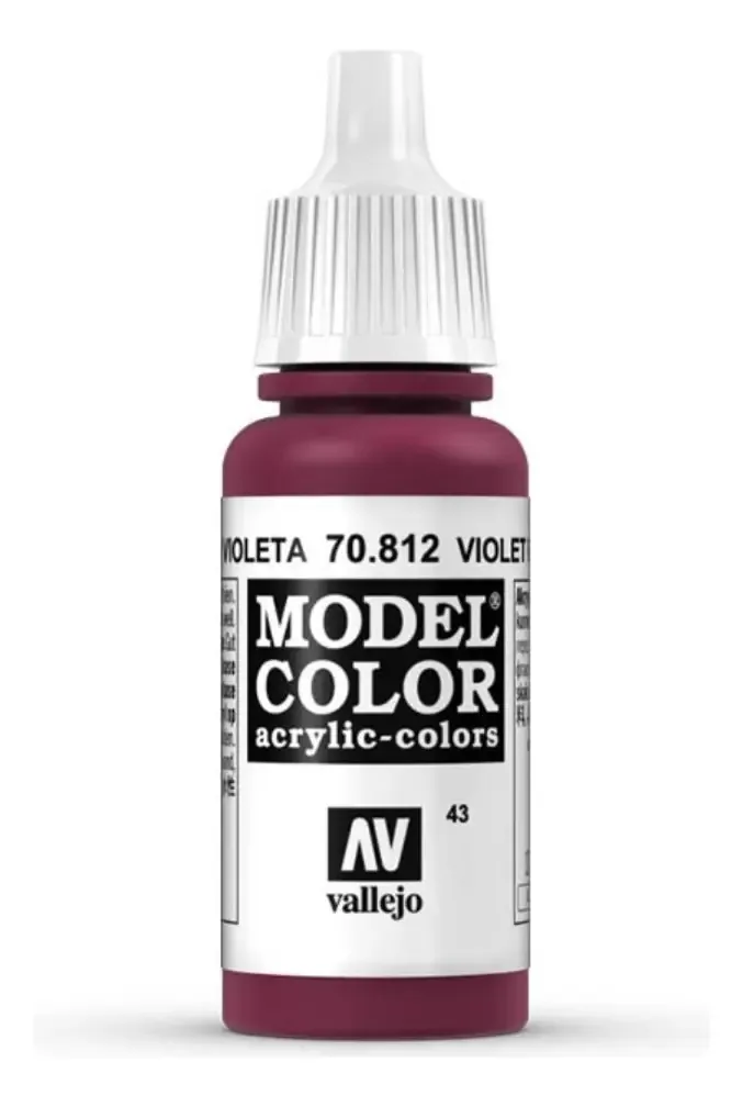 Cor do modelo Vermelho Violeta Vallejo 70812 Acrílico Modelismo