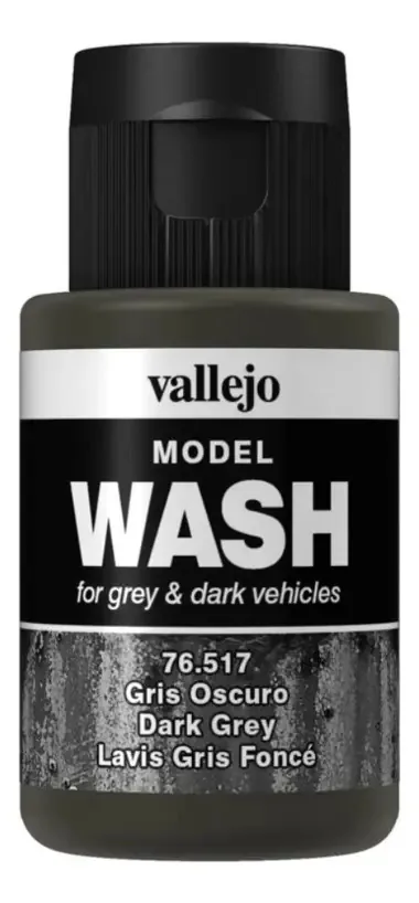 Tintas acrílicas Vallejo Model Wash 35 ml, cor 76512, cinza escuro