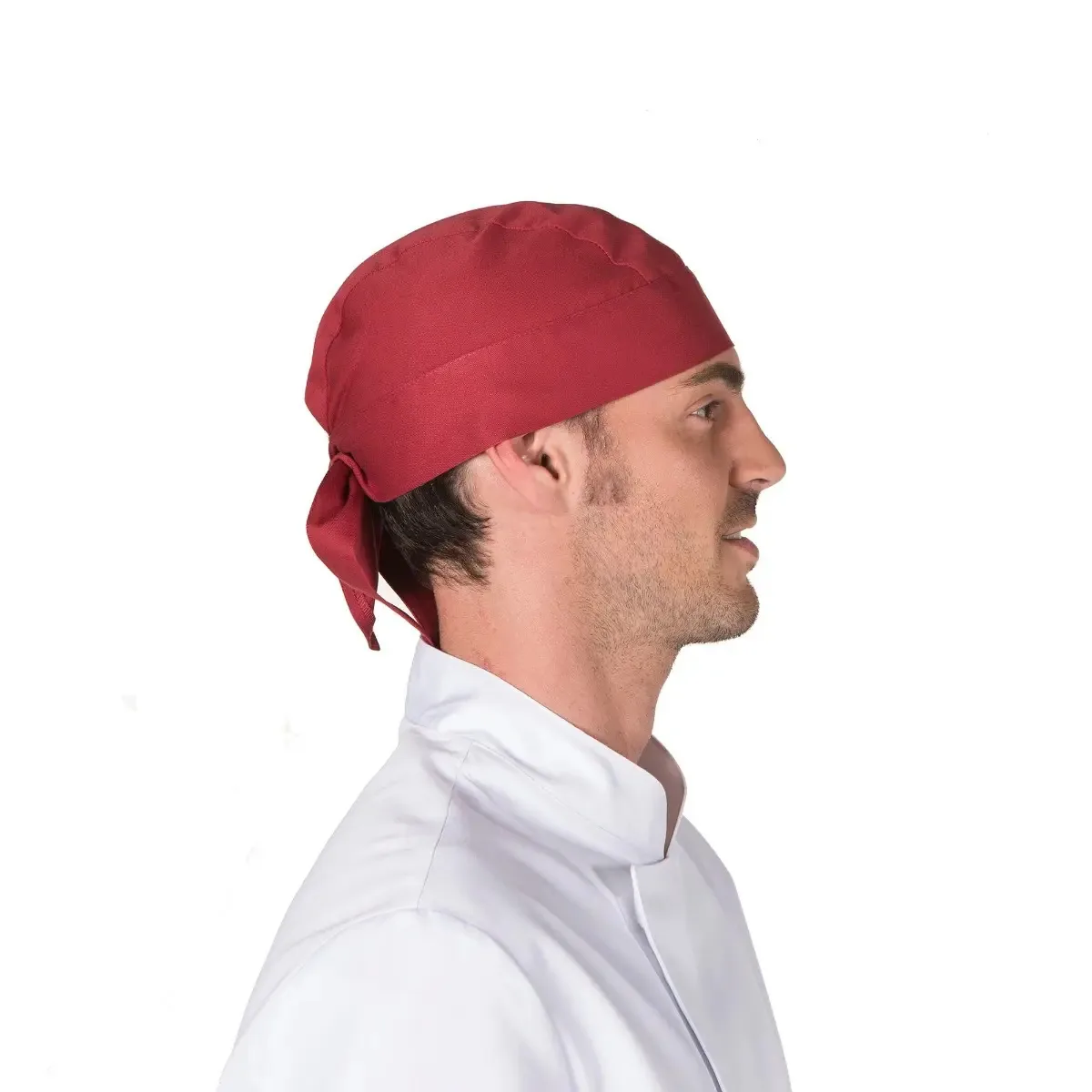 Chapéu pirata para chef ou chef, design de tecido espanhol unissex em cor bordô