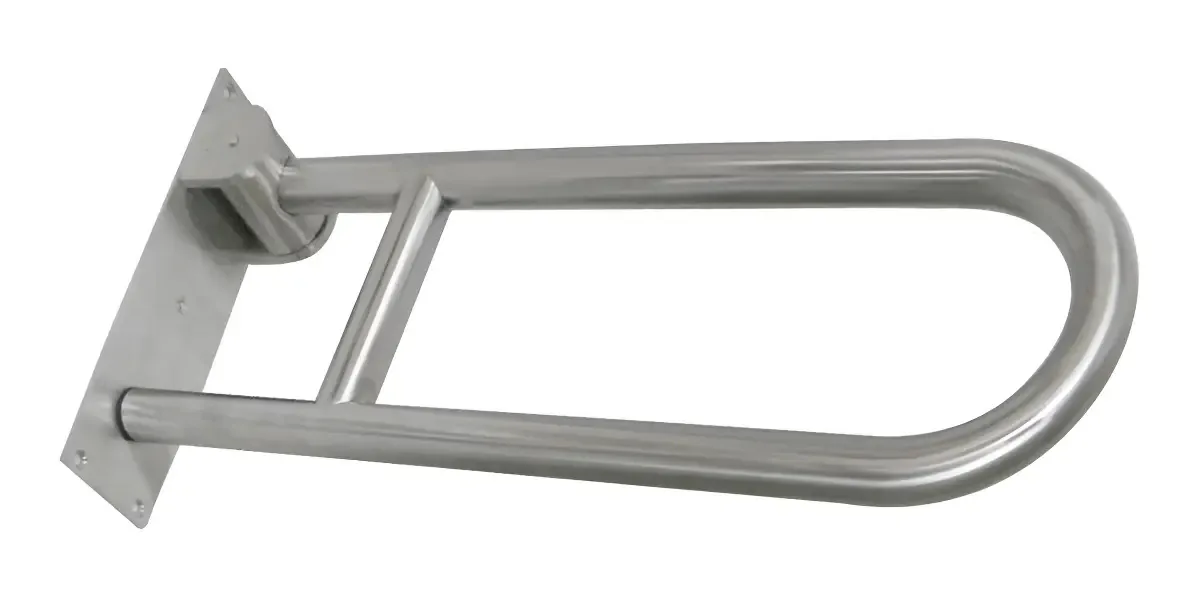 Barra De Apoio Inox Cromado Rebatível 28x60cm Acessibilidade Cor Prateado