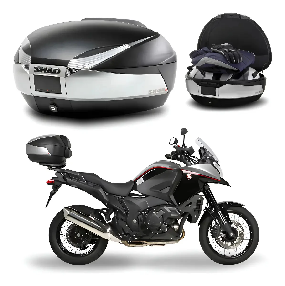 Estojo para motocicleta Shad Sh48 D0b48400, cor cinza