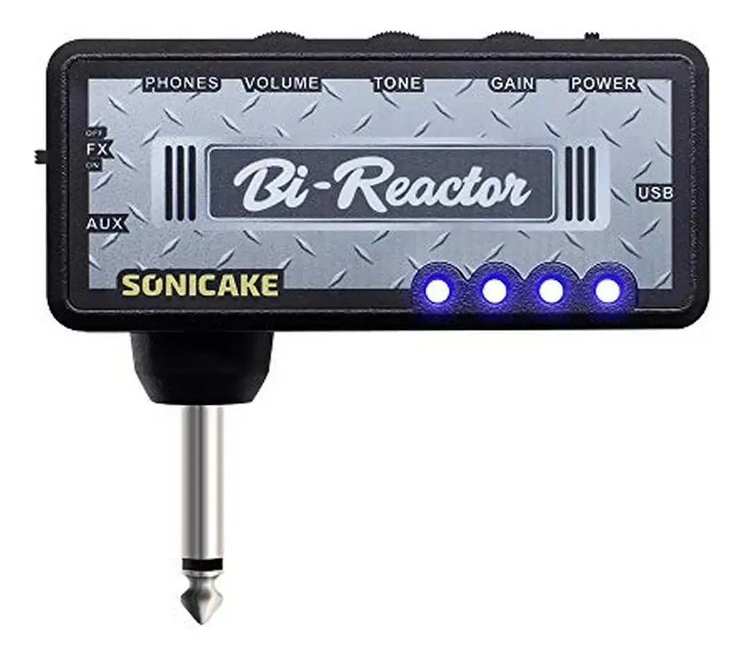 Amplificador de guitarra portátil USB recarregável com atraso e