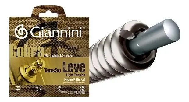 Corda Giannini para Bandolim Níquel Cobra 8 Cordas Leve Modelo GESBN