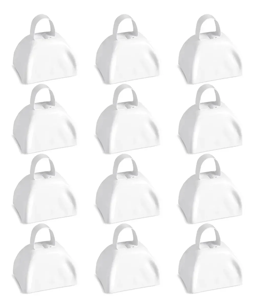 Conjunto de 12 sinos de vaca de 3 polegadas com alça e percussão manual