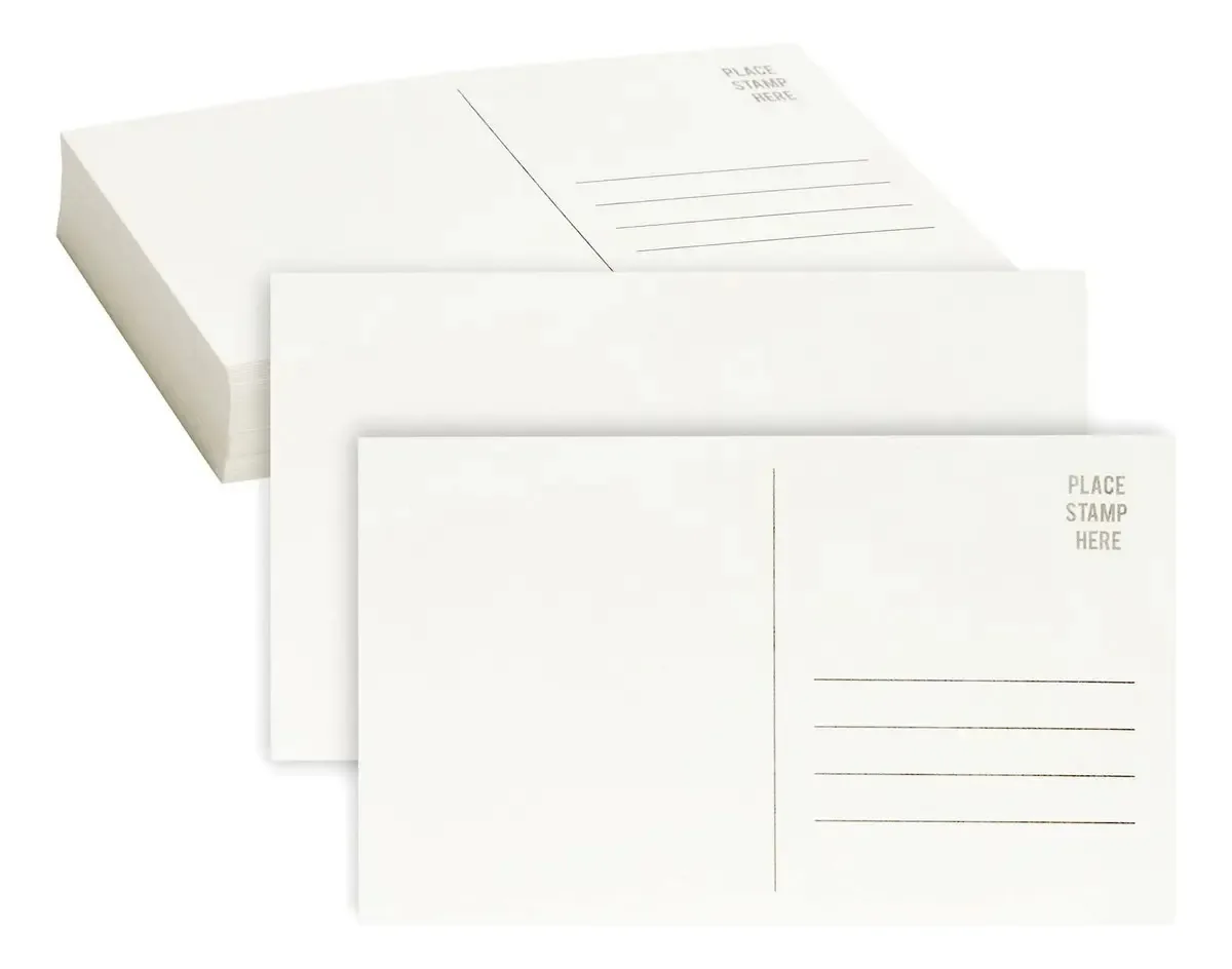 Pacote 50 Postais Aquarela Branco 10 X 15 Cm 300 G/m