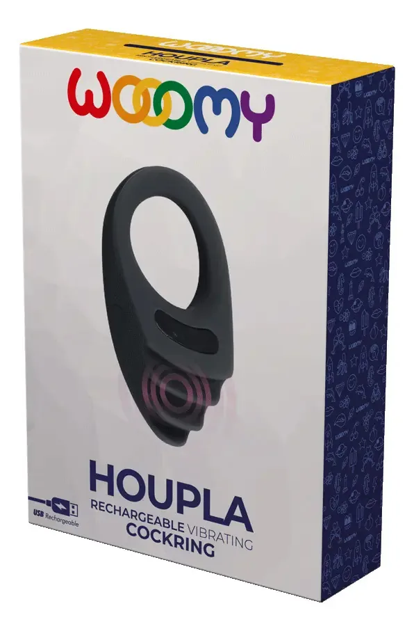 Anel vibratório preto recarregável Wooomy Houla