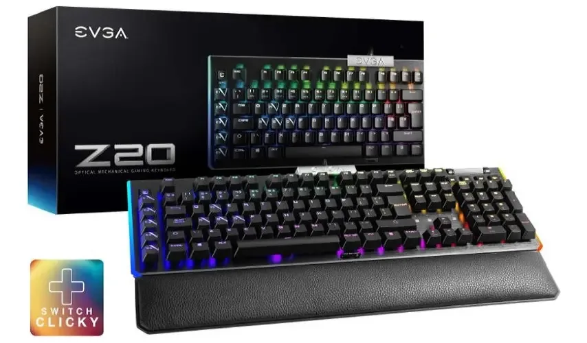 Teclado mecânico Evga Z20 Rgb Switch Clicky Wired Gamer