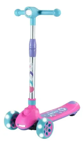 Luzes LED Scooter Patin 3 Wheels Junior Next Pink e luz frontal
