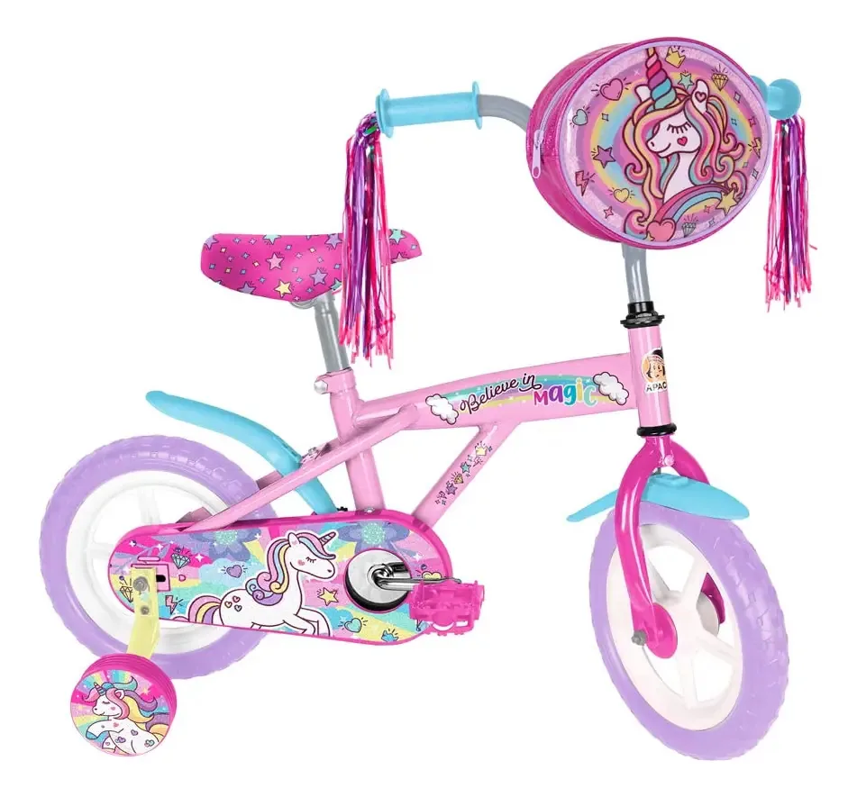 Bicicleta Apache Trixie Dreams 12 com rodas de treinamento, rosa