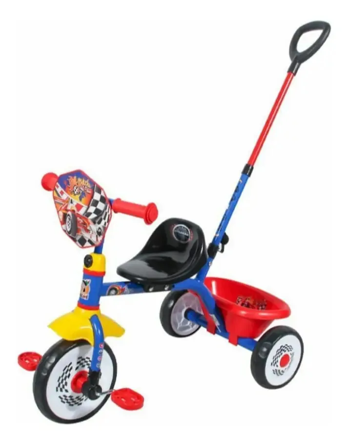 Triciclo vermelho Apache com barra de pressão