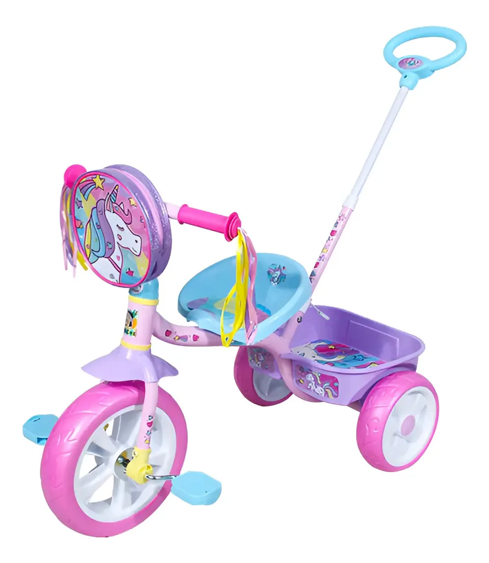 Triciclo Trixie Lila com barra de pressão