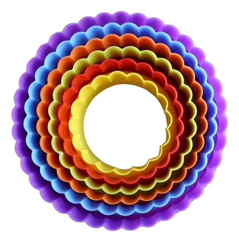 6 moldes de biscoitos, cortador de bolo, cores circulares do molde de biscoito, utensílios de cozinha, utensílios para cortar pastelaria, cortadores de biscoitos, moldes de biscoitos, cortadores de...