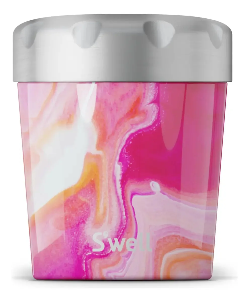 Resfriador De Sorvete De Aço Inoxidável 473 Ml Ágata Rosa