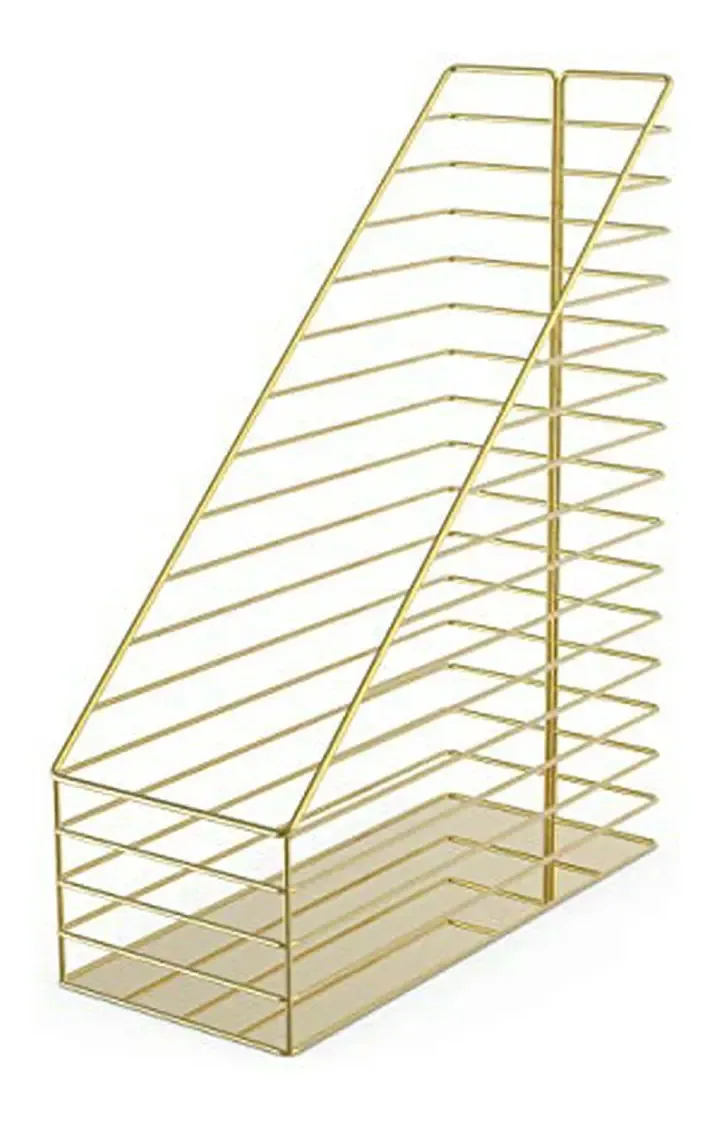 Porta-revistas Vena Metallic da U Brands, acessório de mesa, D