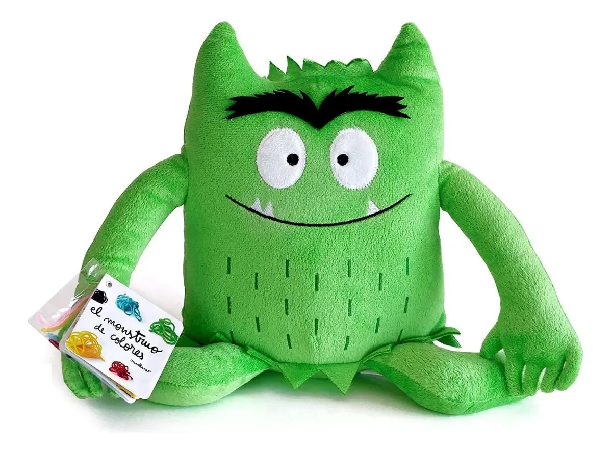 Pelúcia verde - monstro colorido