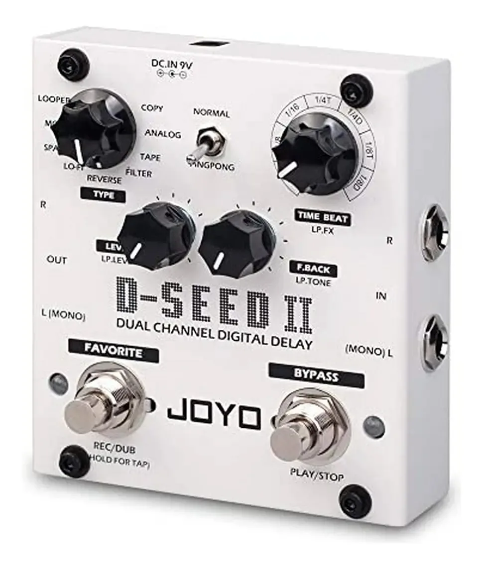 Pedal De Efeitos Joyo D-seed-ii: Looper Delay Para Guitarra Branco
