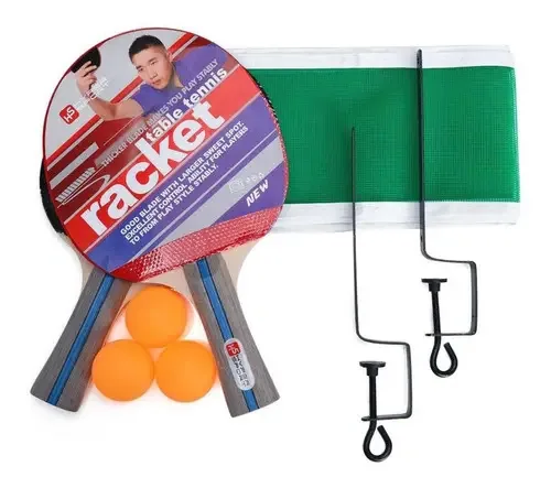 Kit Tênis De Mesa Hyper 02 Raquetes 03 Bolas Rede E Suporte