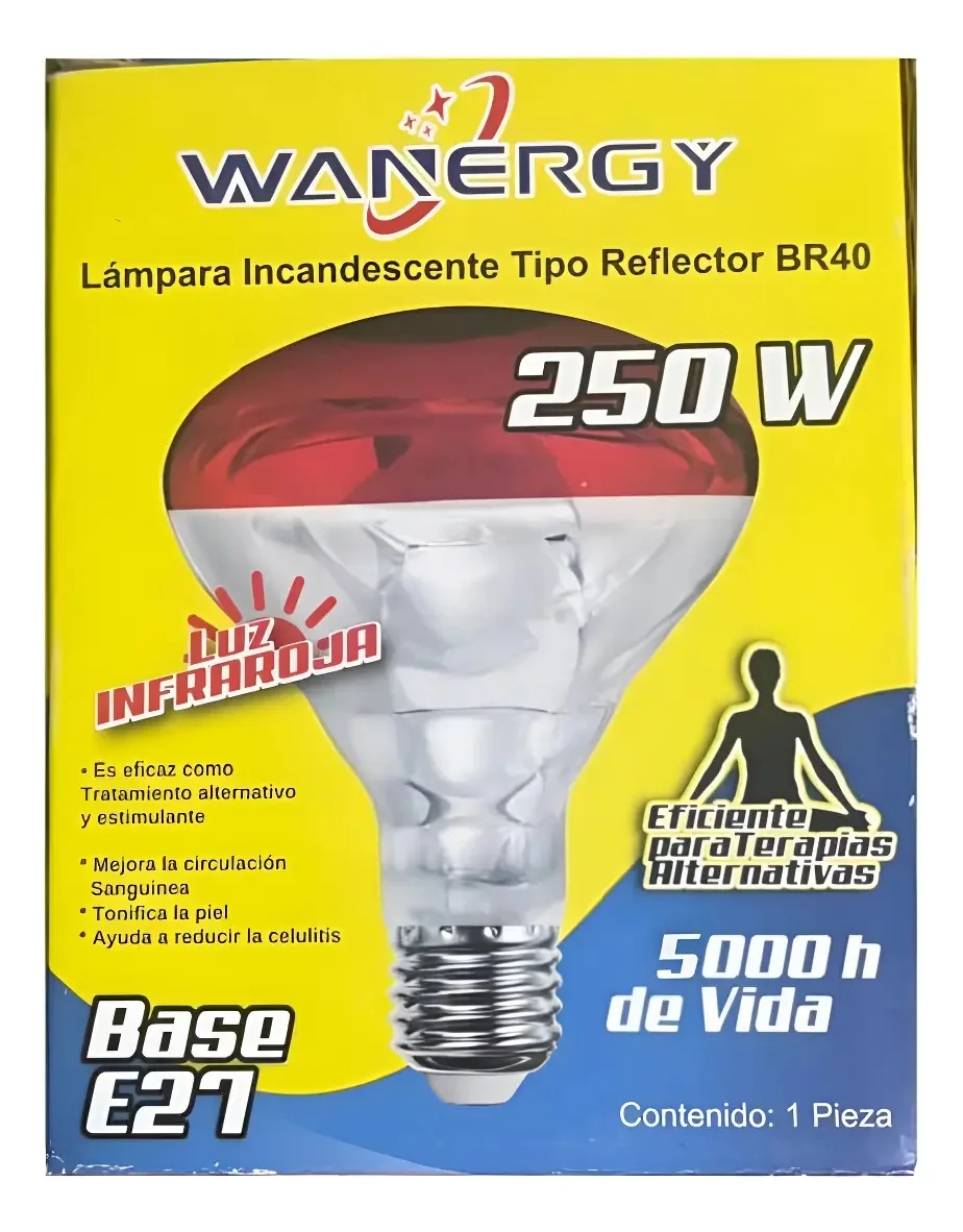 Lâmpada de luz vermelha inflar para terapias alternativas 1 unidade