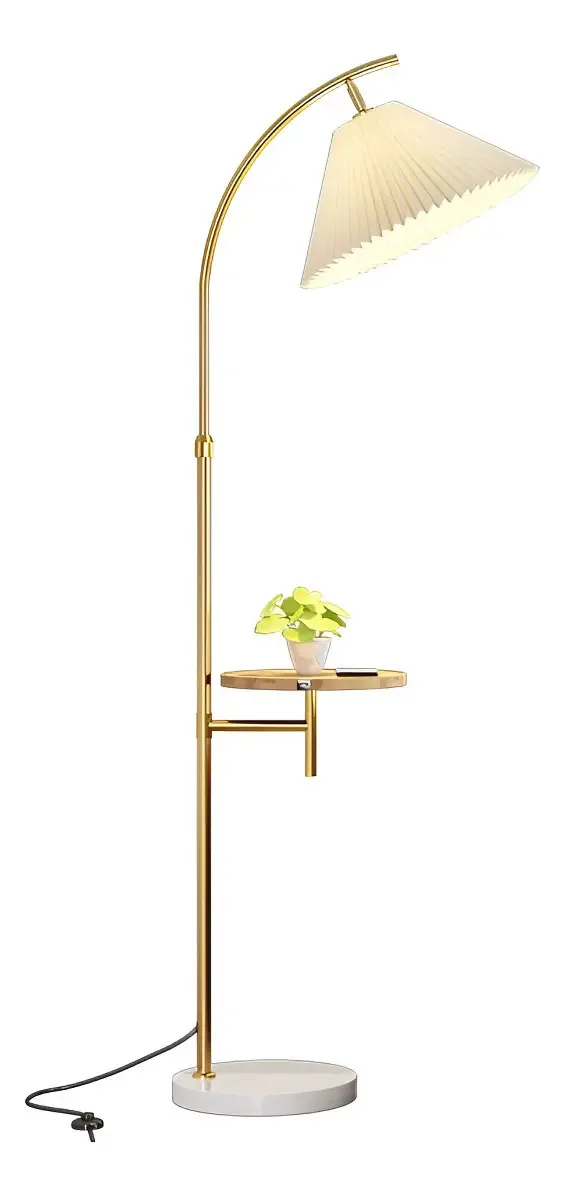 Luminária de chão para quarto, quarto bege preto/dourado