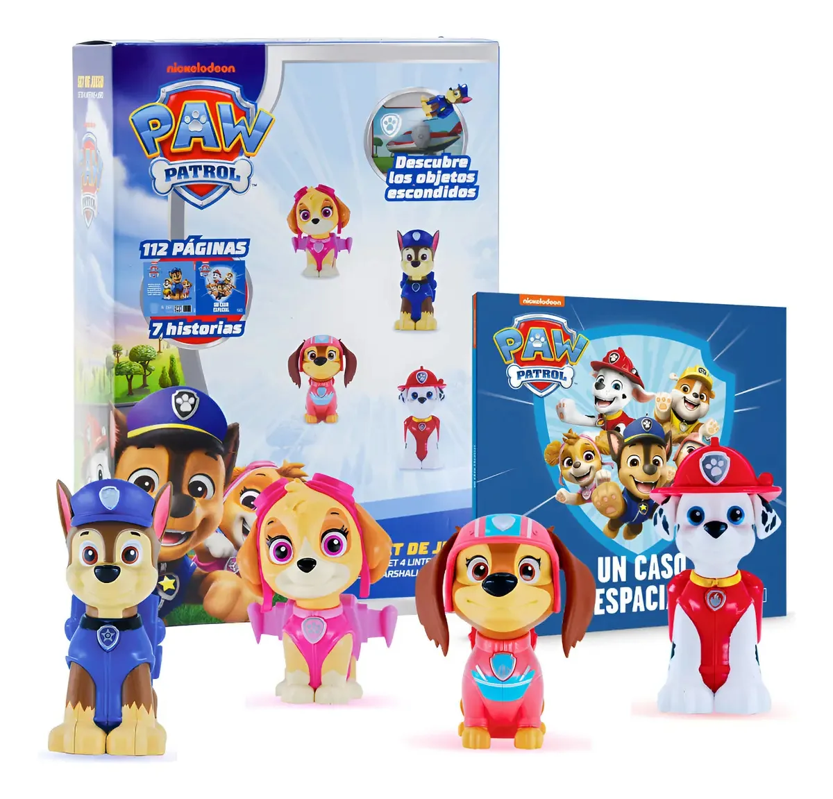 Conjunto de bonecos Paw Patrol - 4 bonecos e livro