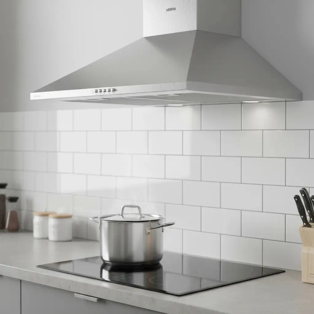 Exaustor de cozinha em aço inoxidável Edesa. Piramidal 60cm
