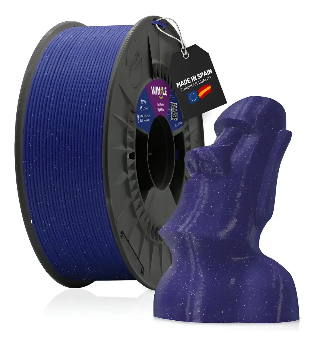 Filamento Impressao 3d Pla Glitter Winkle 1,75mm Azul 1kg Azul