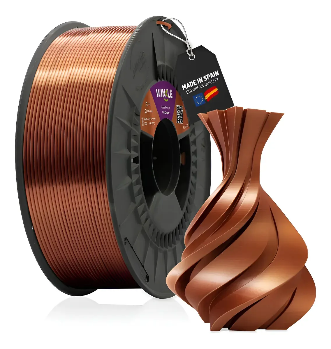 Filamento Impressao 3d Pla Silk Winkle 1,75mm Cobre 1kg
